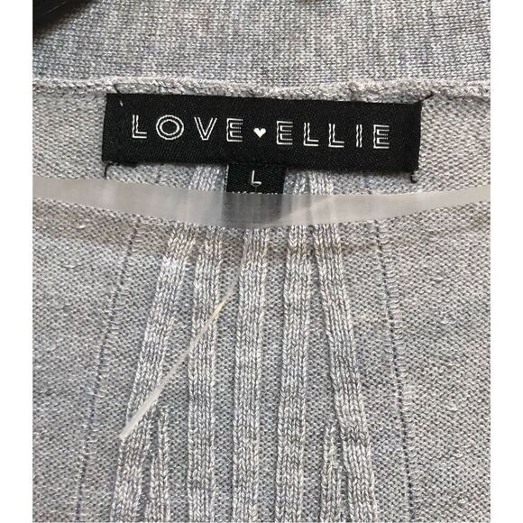 LOVE ELLIE - NWOT - L Sz L Lightweight Open Cardigan in Light Heather Gray - Picture 3 of 11